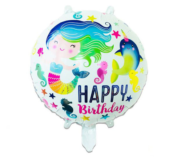 Bild von Folienballon Happy Birthday Meerjungfrau