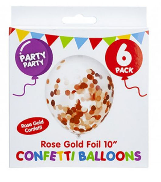 Bild von 6er Pack Konfettiballons ROSÉGOLD