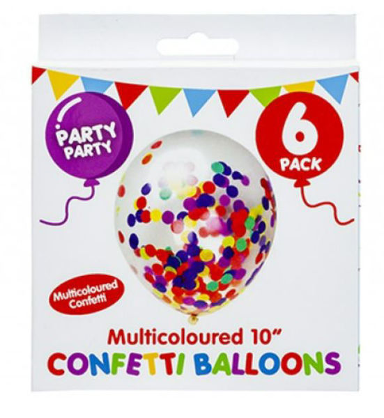 Bild von 6er Pack Konfettiballons BUNT