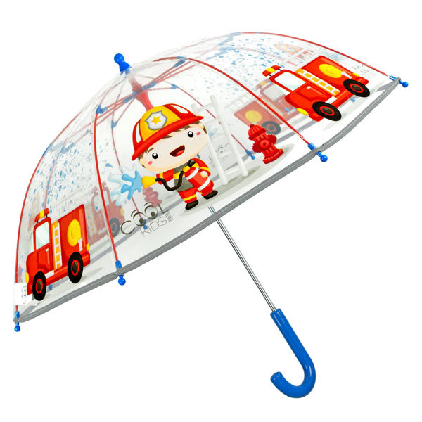 Bild von Glow in the Dark Kinderschirm Cool Kids FIREMAN transparent