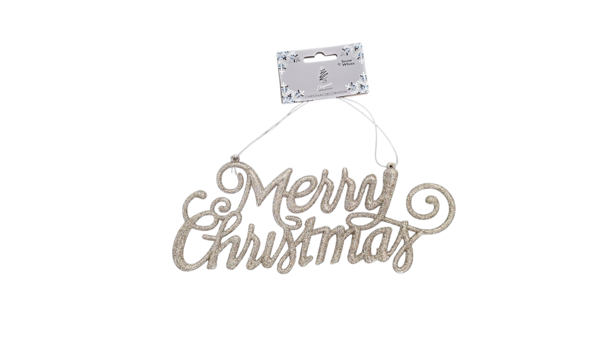 Bild von Merry Christmas Schriftzug Champagner