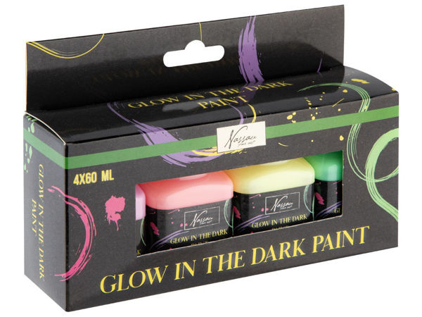 Bild von 4er Pack Nachleuchtende Acrylfarbe - GLOW IN THE DARK ACRYLIC PAINT