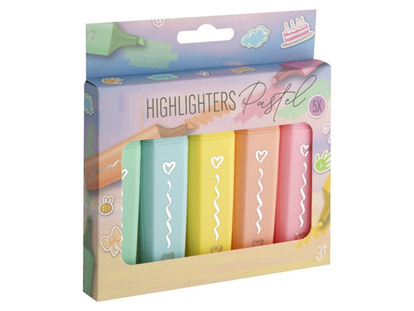 Bild von 5er Pack Textmarker in Pastellfarben -Highlighters Pastel