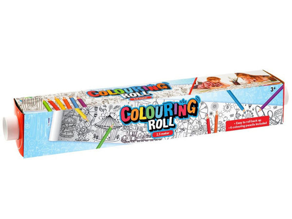 Bild von Ausmalrolle 2,5m - COLOURING ROLL inkl. 6 Buntstiften