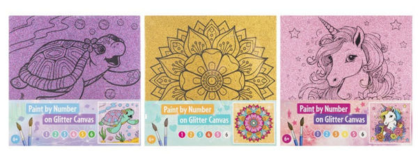 Bild von PAINT BY NUMBER ON GLITTER CANVAS - Malen nach Zahlen auf Glitzer Leinwand 25x25cm