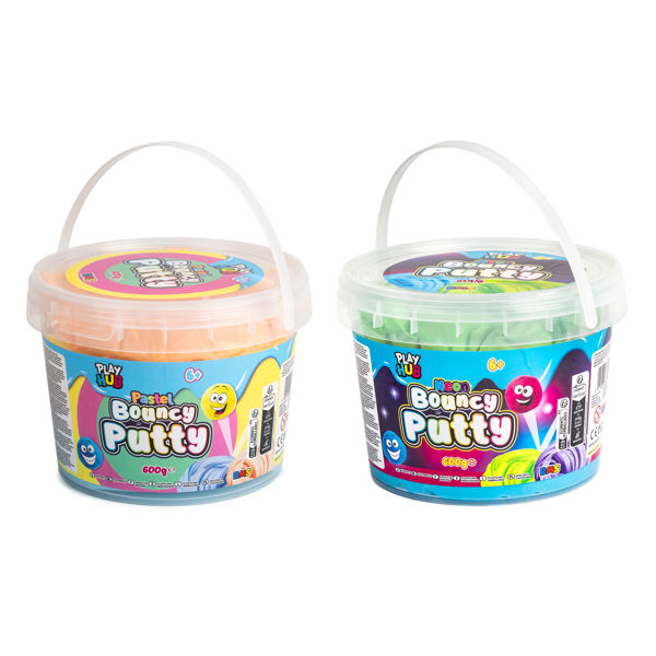 Bild von 600g Eimer Springknete - 600g TUBE OF BOUNCING PUTTY PASTEL/NEON