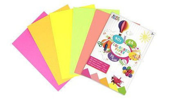 Bild von Coloured paper fluor - Farbiges Fluor-Papier A4, 40 Blatt