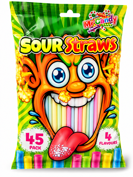 Bild von MR CANDY SOUR STRAWS - SAURE STROHHALME